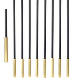 Langdoly 5/8" Round Iron Baluster Brass Base Shoes with Set Screw 6 inch High Pack of 10pcs (Only Shoes, No Balusters) (6inch)