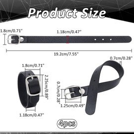 NBEADS 4 Pcs Black Kilt Extender Buckle Straps, 19.2×1.2 PU Imitation Leather Luggage Straps Suitcase Belts for Tight Fitting Kilts Men's Kilts Straps
