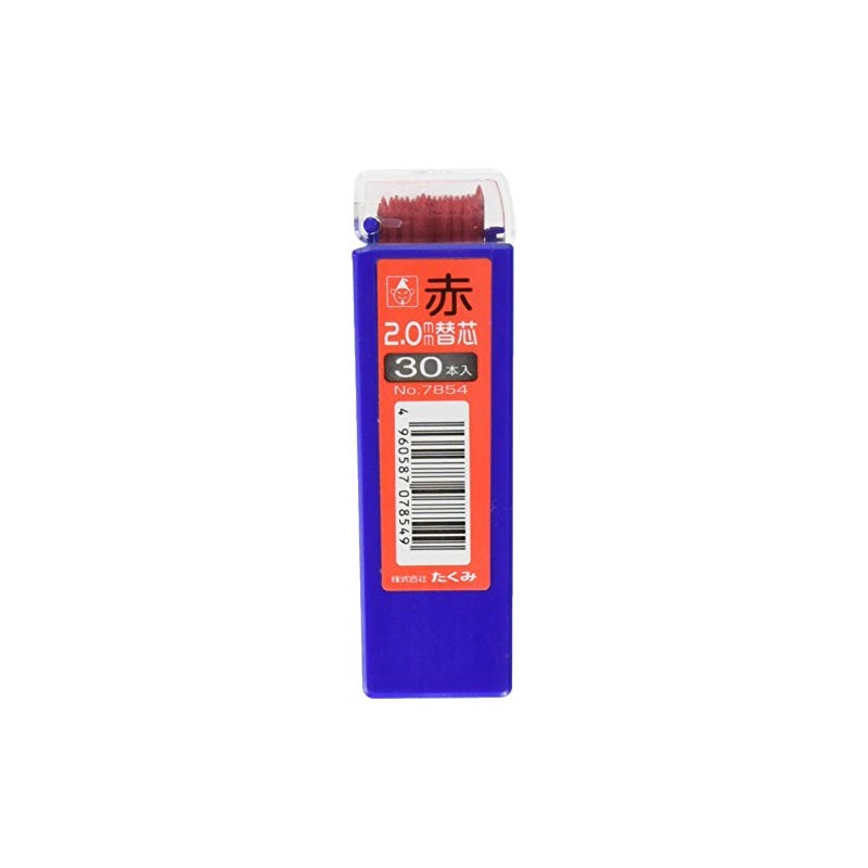 Takumi Retractable Pencil Refill, Red, 30 Pens 7854