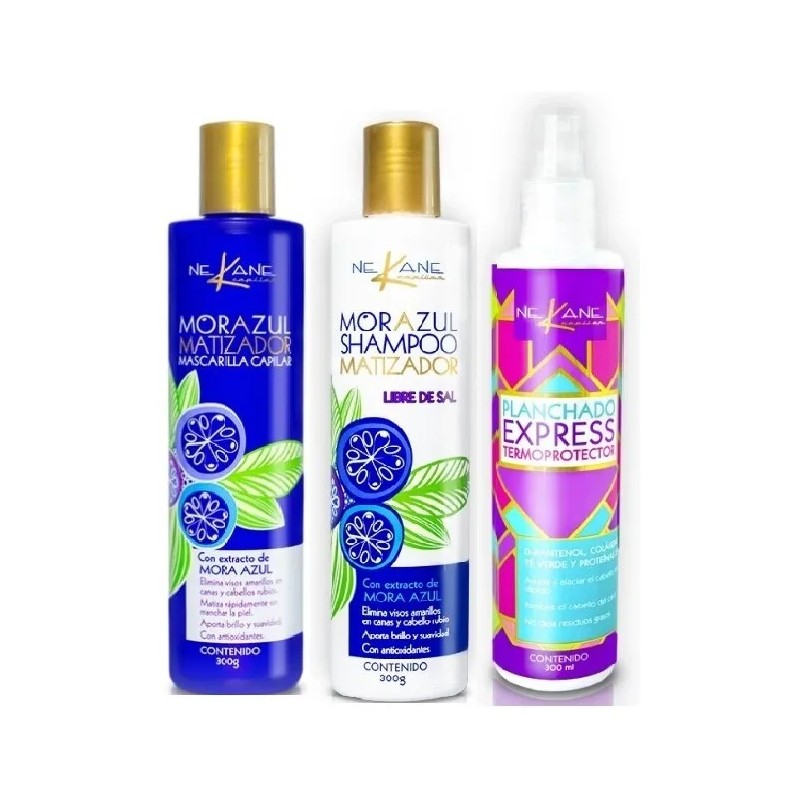 Nekane ® Shampoo Mor + Mascarilla Matizador + Termoprotector