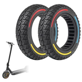 RidTianTek 60/70-6.5 Solid Tire 10 Inch 10x2.5 for Segway Ninebot Max G30 G30P G30LP Gotrax G5 G6 Electric Scooters, Puncture-proof, Tubeless Rubber Tires Front or Rear Replacement, 2pc (3 Color)