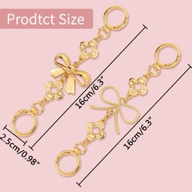 Bag Extender Chains,BENOSPACE 2Pcs Purse Strap Extenders Metal Bow Bag Extender Chains Purse Strap Extension Replacement for Women Chain Purse Strap for Bag Making Handbags Supplie Purse Accessories