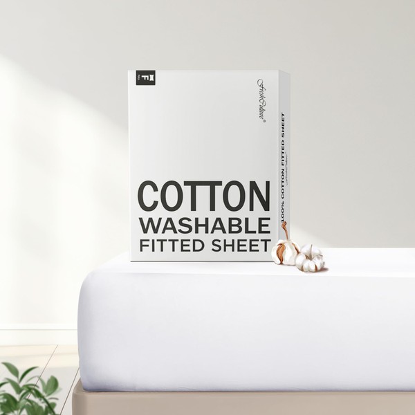 FreshCulture 100% Cotton Fitted Sheets Full Size, 300 Thread Count