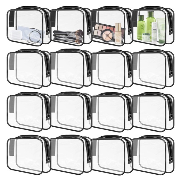 GONITYOU 16 Pack Clear Makeup Bags, TSA Approved Toiletry Bag