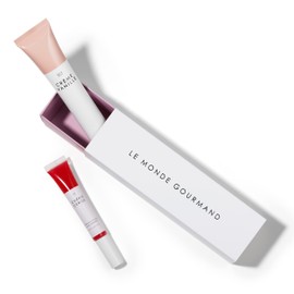 Le Monde Gourmand Crème Vanille Hand Cream (2 fl oz) and Chérie Cerise Le Gloss (0.3 oz) Set - Bundled in Giftable Box