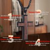 REVEMCN Wooden Cross Necklace for Men Boys - Black Walnut