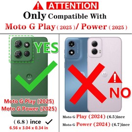 for Moto G Power 2025 Case: Moto G Play 2025 Case with Screen Protector - Military Grade Protective Cases with Finger Ring Holder Kickstand for Moto G Play/Power 2025(Blue)