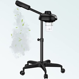 TASALON Vaporizador facial sobre ruedas, vaporizador facial para rejuvenecimiento profesional de la piel, kit de vapor facial para el hogar, spa, clín