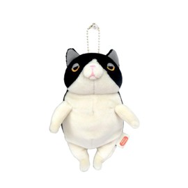 Shinada Global Mochi Series Mochi Cat Plushie, Stuffed Animal, 2.8 x 2 x 5.5 inches (7 x 5 x 14 cm), Mini, Tuxedo MONE-0088H