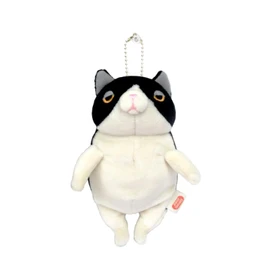 Shinada Global Mochi Series Mochi Cat Plushie, Stuffed Animal, 2.8 x 2 x 5.5 inches (7 x 5 x 14 cm), Mini, Tuxedo MONE-0088H
