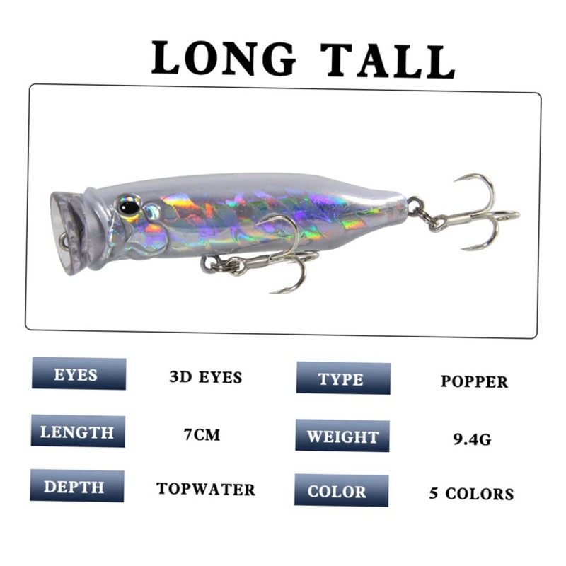 WHAMVOX Realistic Fishing Hooks 5 Pcs 7cm Spinner Baits for