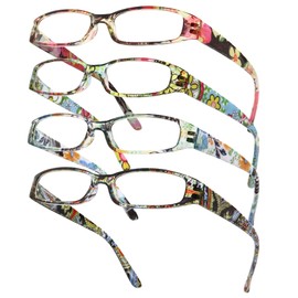 Gaoye 4-Pack Readers for Women, Blue Light Blocking Reading Glasses, Stylish Reading Glasses for Women in 4 Patterns