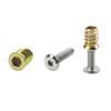 Rrina 16 Sets M6x25 Furniture Screw Nut Threaded Wood Inserts