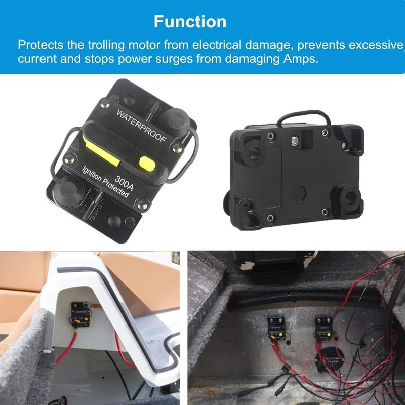 WOHHOM 300 Amp Circuit Breaker DC 12V -48V Waterproof 30A-300A