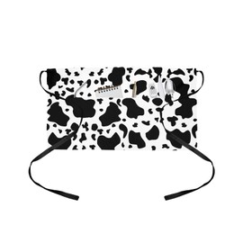 SODIKA Waist Apron with Pockets Half Apron Waitress Waiter Chef Works Unisex Short Aprons Cow Print Animal Themed Black and White 24 Inch x 13 Inch