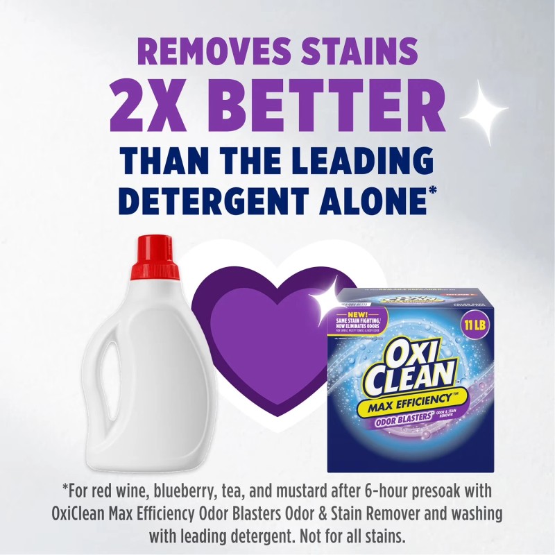 OxiClean Max Efficiency Odor Blasters Laundry Stain Remover Powder, 11