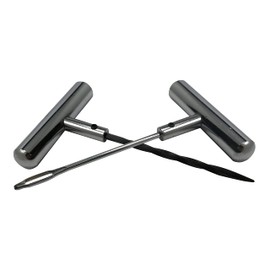Sherco-Auto Stainless Steel Solid T-Handle Set - Pro Heavy Duty Spiral Probe & Split Eye Needle Tire Repair Set for Tire Plug Kits & Patch/Fix Tire Plugs