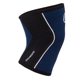 Rehband Knee Support for Weight Training, Knee Support for Cross Fit and Heavy Training, Knee Sleeve Made of 5 mm Neoprene, Available in Many Colours and Sizes, Unisex, Colour: Navy, 1 Pair, Size: L