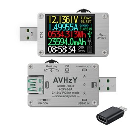 AVHzY USB Power Meter USB 3.1 Tester Digital Multimeter Current Tester Voltage Detector Lua Interpreter Integrated DC 26V 6A PD 2.0/3.0 QC 2.0/3.0/4.0 pps Trigge