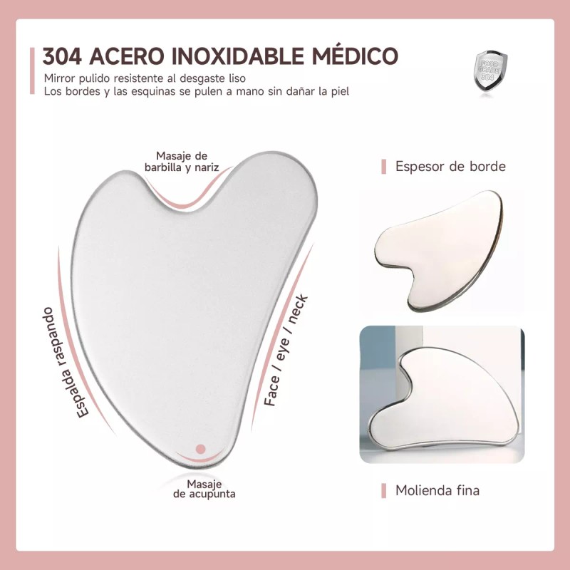 buriran Herramienta De Masaje Para Raspar Gua Sha De Acero