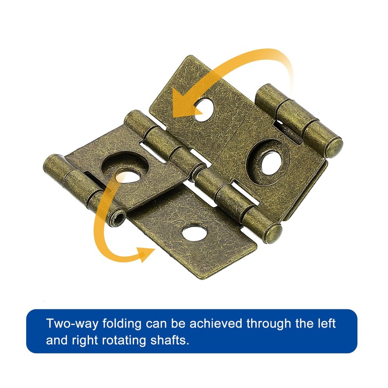 sourcing map Double Acting Hinges Folding Screen, 20Pcs 1.85" Double