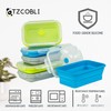 TZCOBLI Set of 4 Foldable Silicone Food Storage Containers,Kitchen Leftovers