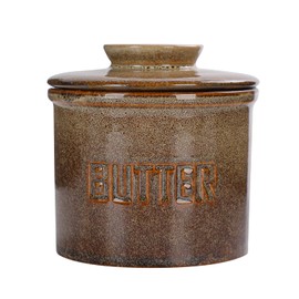 Weigeqi Butter Jar, French-Style Butter Dish with Lid, with Water Line, Countertop Suitable, Housewarming Gift Box, Kitchen & Home Decoration (kiln-transformed blue, Ceramic)