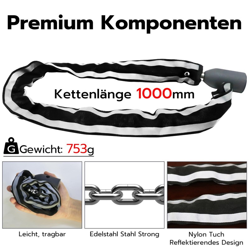 Eseesmart Fingerprint Chain Lock Bicycle Lock Fingerprint with Fingerprint Phone