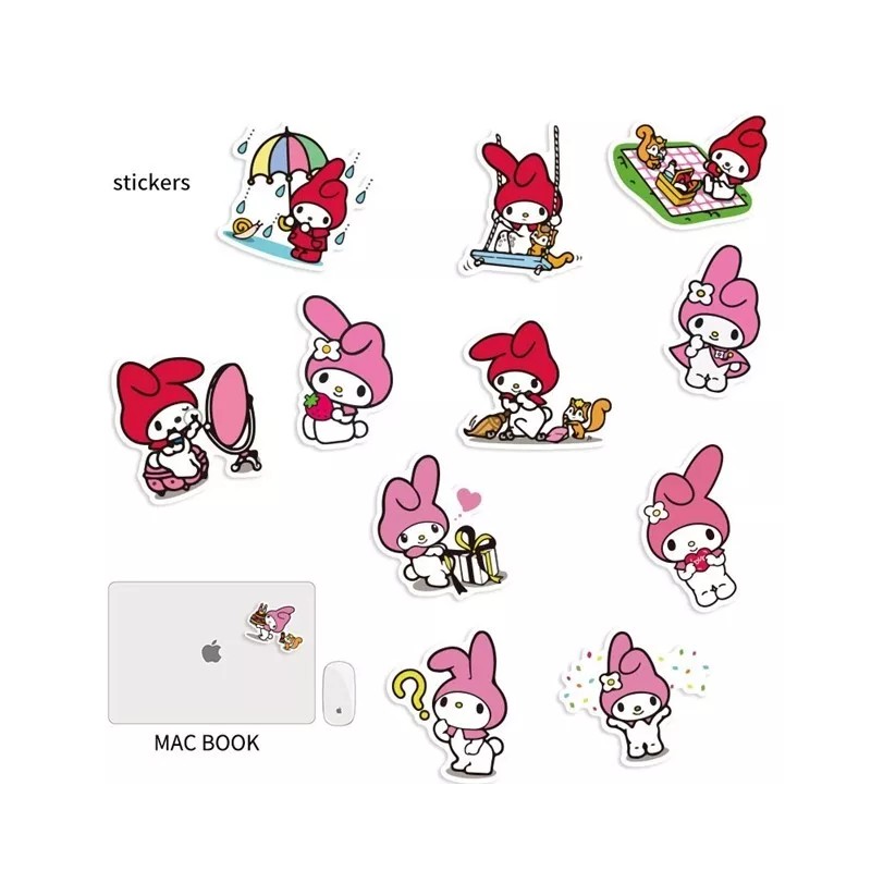 Sanrio 10pcs My Melody Stickers | Water Resistant | Sanrio