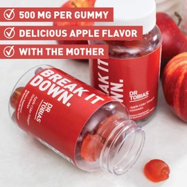 Dr. Tobias Apple Cider Vinegar Gummy Supplement, 500 mg with The Mother, 60 Gummies