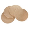 Jute Woven Placemats, Set of 4 Round Braided Tablemats Natural