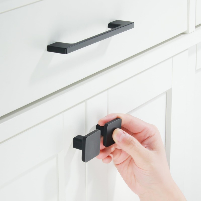 TUNNY 10 Pack Classic Cabinet Handles-3"/76mm Screw Spacing Matte Black