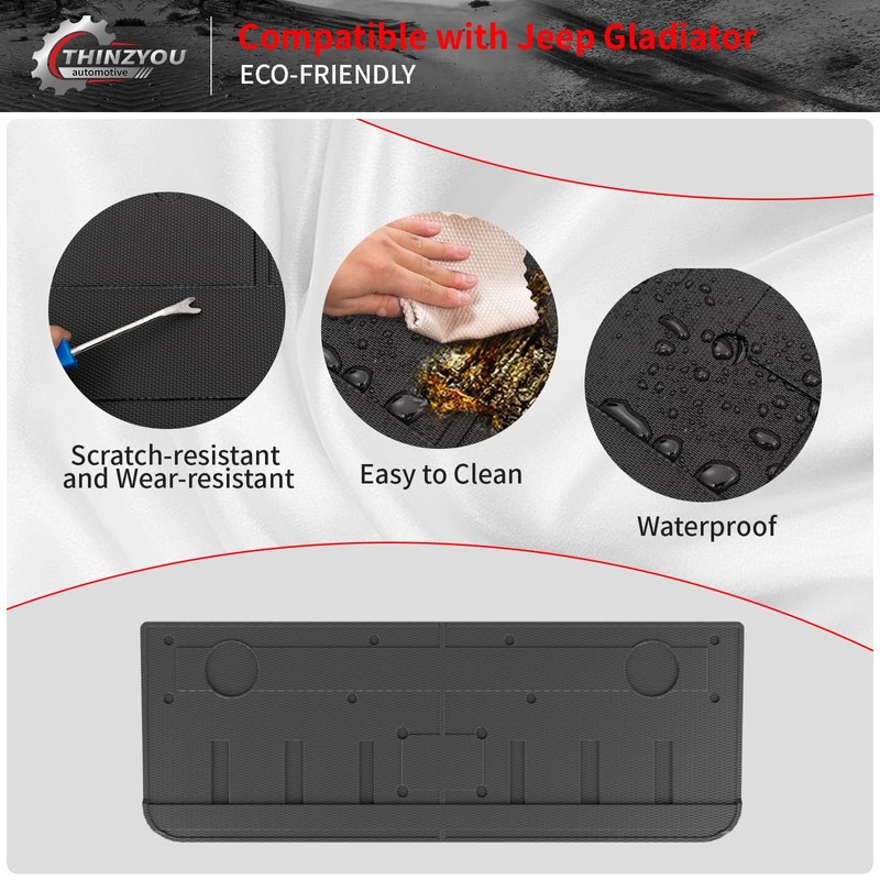 Thinzyou Tailgate Mat Compatible with 2020-2024 2025 Jeep Gladiator JT