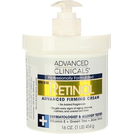 ADVANCED CLINICALS CREMA CORPORAL RETINOL REAFIRMANTE CON VITAMINA E, TE VERDE Y ALOE VERA 454GR