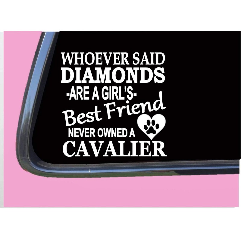 Cavalier Diamonds TP 488 Sticker 6" Decal rescue dog king