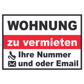 HB-Druck A4 Apartment for Rent Sign