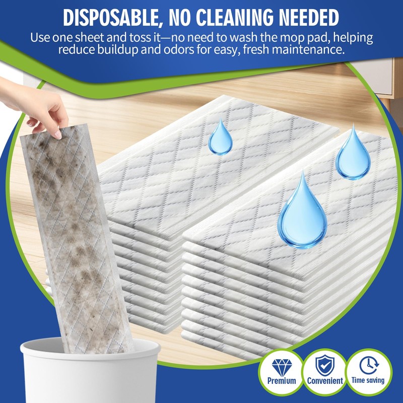 FURCIELOS Disposable Wet Cleaning Pads for Hardwood Floor Compatible with
