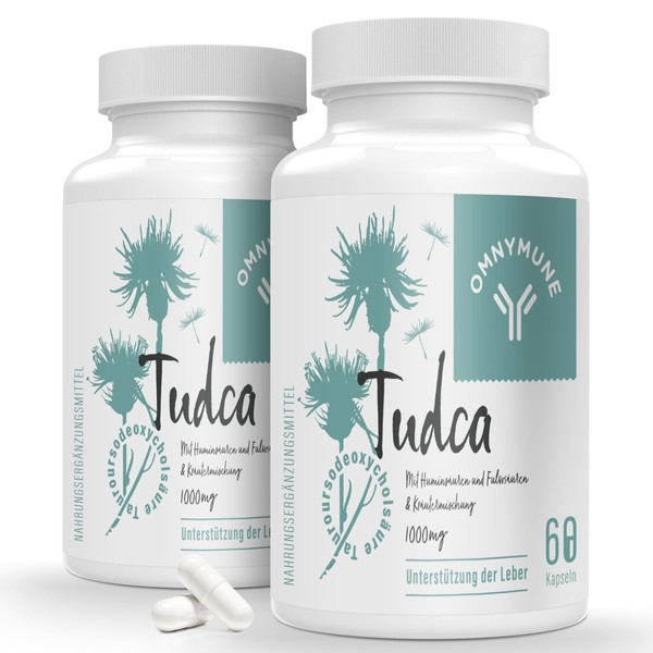 TUDCA 1000 mg per serving, 120 capsules (2 pack), tauroursodeoxycholic acid for liver, premium quality, high absorption, detoxification, cleansing