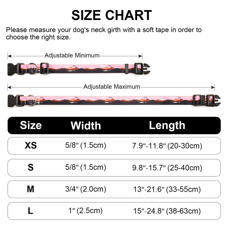 Mercano Adjustable Dog Collar - Special Design Patterns, Soft Nylon
