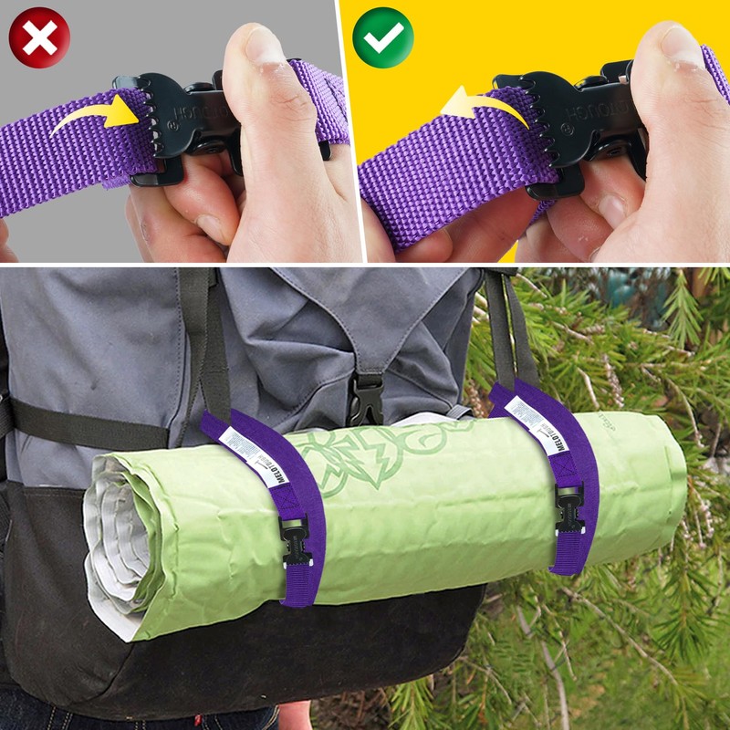 MELOTOUGH 4Pk 1" x 4ft Lashing Strap with Alligator Thumb