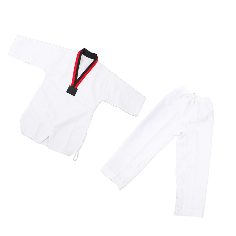 Taekwondo Uniform Striped Model Polyester Cotton with Belt Martial Arts