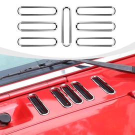 RAZPOY JK Hood Vent Trim Cover Compatible with 2007-2018 Jeep Wrangler JK JKU Exterior Accessories, Chrome
