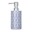 WENKO Lorca Ceramic Soap Dispenser, Blue, Dark Blue, 7 x 8.5 x