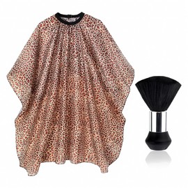 SXTDKMJ Hairdressing Cape, 145 x 120 cm, Adjustable Hair Cutting Cape with Neck Dust Brush, Barber Cape, Hairdressing Cape, Salon Accessories for Children, Adults, bronze, One size fits all