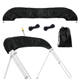 HWEIUA Bimini Top Storage Boot 91"-96" Width, 600D Heavy-Duty Waterproof UV Protection Pontoon Bimini Boot Cover Replacement Suited for Standard 3-4 Bows Bimini Tops