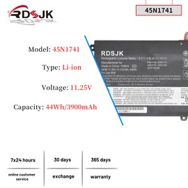 RDSJ 45N1740 45N1741 45N1742 45N1743 00NY639 Laptop Battery for Lenovo ThinkPad T550 T550s T560 W550 W550s P50s Series SB10K12721 44Wh