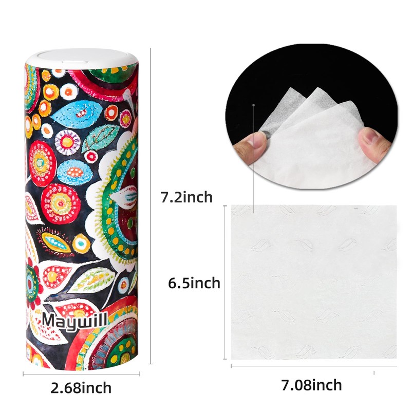 Car Tissues Holder with Facial Tissue, Travel Tissues Cylinder,Cup Holder