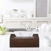 Relaxdays Bamboo Tissue Box with Sliding Base, Tissue Box for