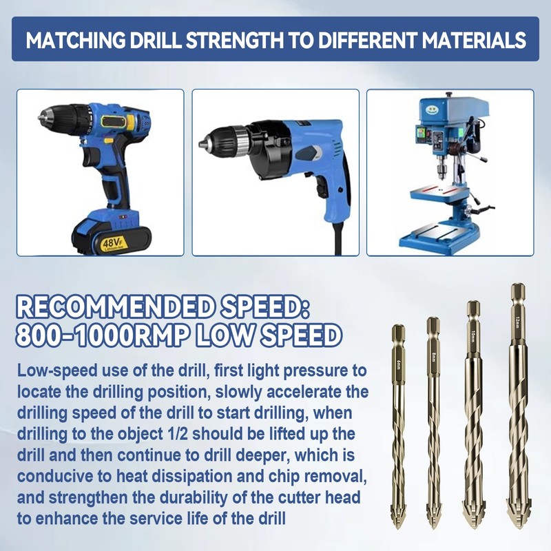 Four-Flute Sawtooth Eccentric Drill Bit, Four Edged Serrated Drill Bit