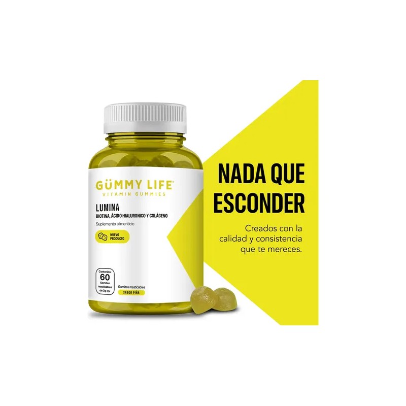Gummy Life Gomitas Lumina Biotina, Ácido Hialurónico Y Mas